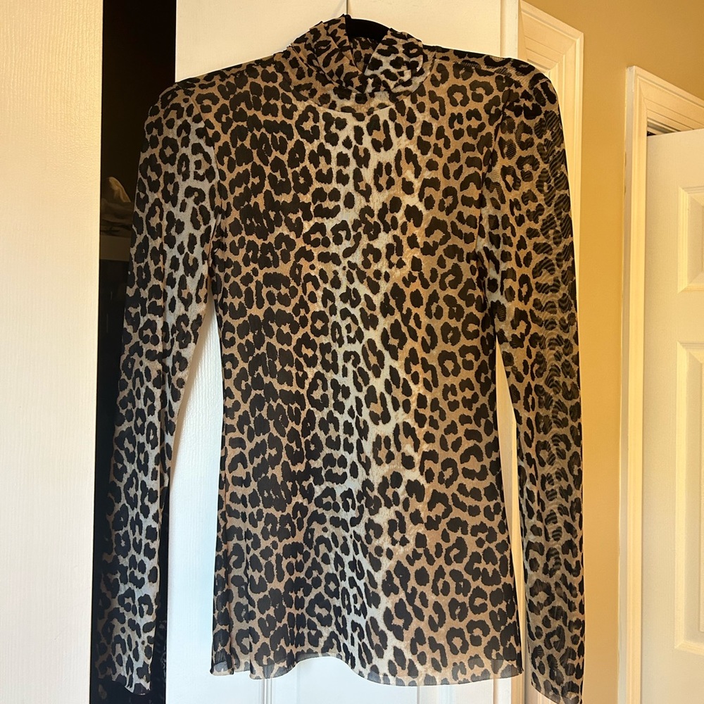 Ganni Leopard Top